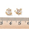 Brass Micro Pave Clear Cubic Zirconia Charms KK-P355-11G-3