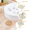 24Pcs 2 Color Brass Micro Pave Clear Cubic Zirconia Stud Earring Findings KK-FH0004-79-4