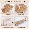 Round Natural Wood Beaded Napkin Rings AJEW-JOY00001-3