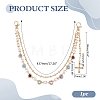 Alloy & Imitation Pearl & Colorful Acrylic Rhinestone Heart Link Double Layer Chains for Pants AJEW-ME0002-81-2