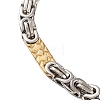 201 Stainless Steel Byzantine Chain Bracelets with 304 Stainless Steel Clasps BJEW-B078-131GP-2