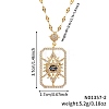 Elegant Brass Clear & Blue Cubic Zirconia Evil Eye Hollow Pendant Necklaces RK3263-2-4