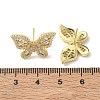 Brass & Clear Cubic Zirconia Stud Earrings KK-CBA36A2-11G-5