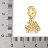 Brass Micro Pave Cubic Zirconia European Dangle Charms ZIRC-I071-22G-02-3