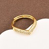 Brass Micro Pave Cubic Zirconia Adjustable Finger Rings for Women RJEW-Z113-40G-1