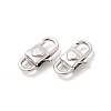 Heart Brass Lobster Claw Clasps KK-Z147-12P-2