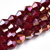 Opaque Solid Color Electroplate Glass Beads Strands EGLA-A039-P6mm-B22-1