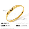 316L Surgical Stainless Steel and Cubic Zirconia and Natural Tiger Eye Hinged Bangles for Women WG36166-05-1