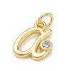 Brass Micro Pave Cubic Zirconia Charms KK-D289-66G-3