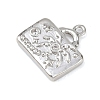 Brass Micro Pave Clear Cubic Zirconia Pendants KK-G545-01P-2