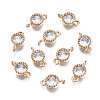 Brass Micro Pave Clear Cubic Zirconia Links Connectors KK-S359-145A-RS-1