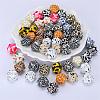 Colorful Pattern Printed Silicone Focal Beads LS-SI-JX0022A-11-5