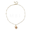 Natural Spiral Shell Pendant Natural Freshwater Shell Column and Round Shell Pearl Beaded Necklaces NJEW-JN06553-3