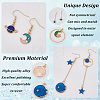 9 Pairs 9 Style Rhinestone Sun & Moon & Star & Planet Enamel Asymmetrical Earrings EJEW-AN0002-14-3