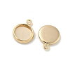 Flat Round Brass Pendant Cabochon Settings X-KK-K414-14B-G-2