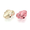 Textured Plating Opaque Acrylic Beads PACR-T018-09M-2