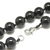 Natural Black Agate Beaded Necklaces NJEW-S404-02-2