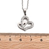 304 Stainless Steel Crystal Rhinestone Heart Pendant Cable Chain Necklaces for Women NJEW-Z056-01A-P-5