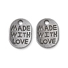 Tibetan Style Alloy Oval Charms TIBEP-Q035-08B-NR-2