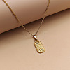 304 Stainless Steel Rectangle with Evil Eye Pendant Necklaces FS-WGC1FE7-02-3