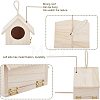 Unfinished Natural Wood Birdhouse HJEW-WH0007-01-4