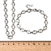 304 Stainless Steel Link Chain Bracelet & Necklace Jewelry Sets SJEW-L199-20P-5