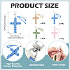 4Pcs Cotton Cross Pendant Decorations HJEW-TA00444-4