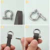 304 Stainless Steel Screw D-Ring Anchor Shackle Clasps STAS-E452-43P-3