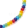 Rainbow Color Faceted Rondelle Glass Beaded Stretch Bracelets for Women BJEW-JB10547-4