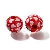 Valentine's Day Element Printed Wood Beads WOOD-R002-01-39-2