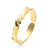 304 Stainless Steel Rhombus Open Cuff Ring for Women RJEW-C016-10G-1
