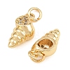Brass Micro Pave Clear Cubic Zirconia Charms KK-Q085-02C-G-2
