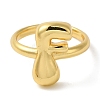 Initials Brass Open Cuff Ring for Women RJEW-N046-02F-G-2