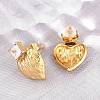 304 Stainless Steel Pave Single Cubic Zirconia Heart Stud Earrings for Women SA-CBAB549-04G-3