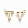 Brass Cubic Zirconia Charms KK-S348-330T-2