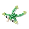 Glass Seed Beaded Frog Pendants PALLOY-MZ00990-4