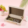 1Pc Wood Covered with PU Leather Jewelry Storage Boxes with Golden Tone Iron Findings CON-CN0001-24-4
