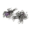 Dual-use Items Alloy Pave Jet Rhinestone Spider Brooch JEWB-C026-07C-AS-2