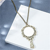 Tibetan Style Zinc Alloy Glass Mirror Pendant Necklaces for Women FS-WGE2CBD-01-5