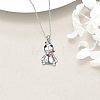 Halloween Alloy Enamel Red Heart Gothic Doll Pendant Necklaces for Unisex WGBCC68-01-4