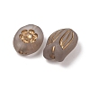 Frosted Transparent Acrylic Beads OACR-Z041-09-3