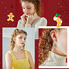 12 Pairs 12 Style 304 Stainless Steel Christmas Dangle Leverback Earrings EJEW-SC0001-34-5