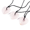 Natural Rose Quartz Pendant Necklaces NJEW-K268-01A-1