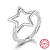 Rhodium Plated 925 Sterling Silver Finger Ring KD4692-06-1-1
