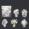 Flower 10Pcs 5 Styles PET Self-Adhesive Stickers PW-WGDCF6E-03-1