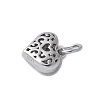 925 Sterling Silver 3D Hollow Flower Heart Charms STER-M099-02P-2