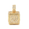 Brass Micro Pave Cubic Zirconia Pendants KK-F919-10A-G-1