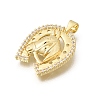 Brass Micro Pave Clear Cubic Zirconia Pendants KK-Z155-06G-02-2