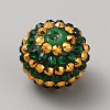 Saint Patrick's Day Theme Chunky Resin Rhinestone Bubblegum Ball Beads RESI-CJC0025-02E-1