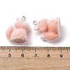 Animal Flocking Resin Pendants RESI-A049-03B-3
